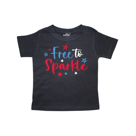 

Inktastic 4th of July Free to Sparkle in Red White and Blue Gift Toddler Boy or Toddler Girl T-Shirt