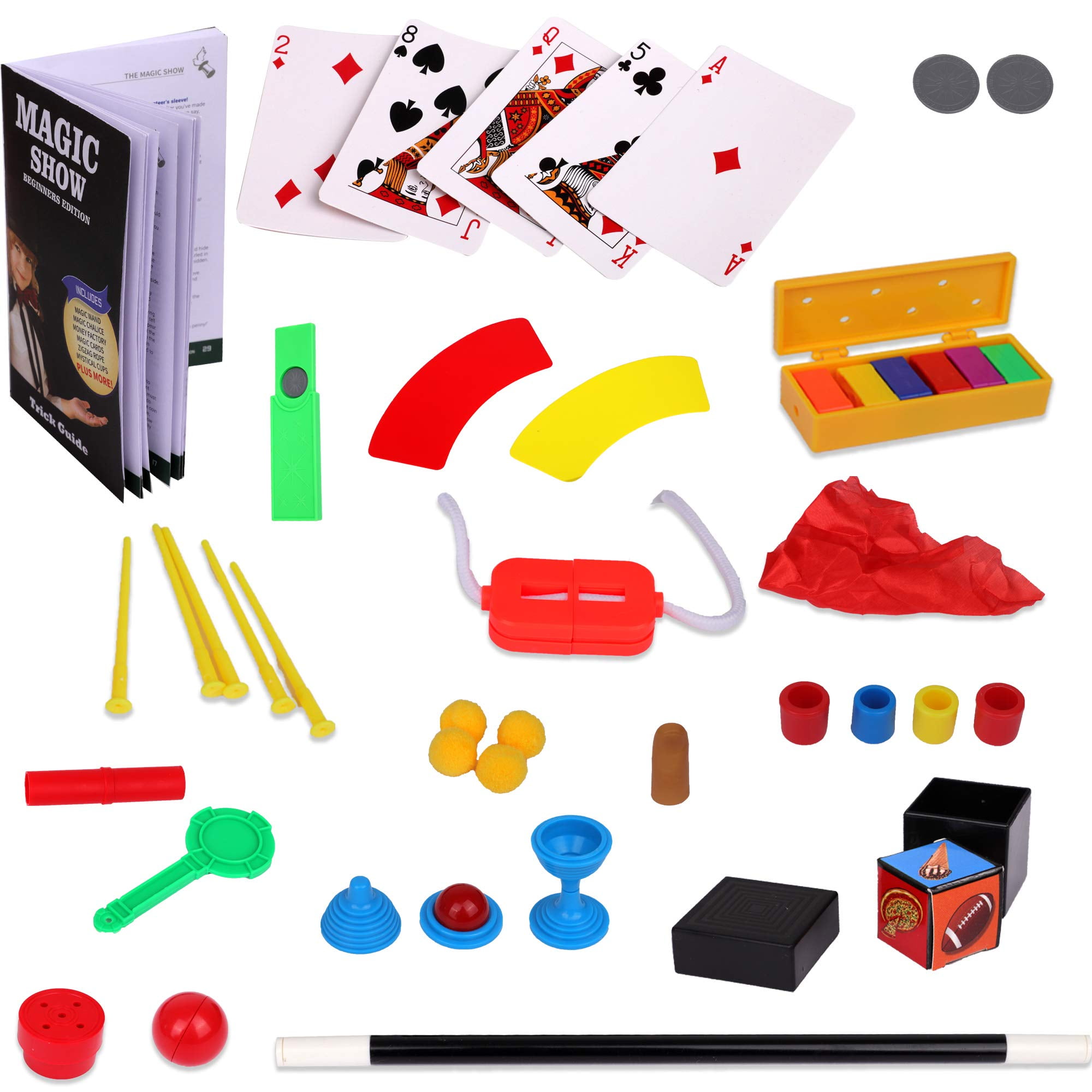 Playkidz Magic Show for Kids - Deluxe Set with Over 100 Tricks Made Simple,  Magician Pretend Play Set with Wand & More Magic Tricks - Easy to Learn  Instruction Manual - Best