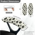 thumbnail image 6 of SCRAWLGOD Paws Black Beige 3 Pieces Set Stretch Computer Chair Slipcover with Arm Rest Covers Removable Boss Chair Cover Dustproof Non-Slip Desk Chair Seat Protector, S, 6 of 7
