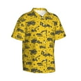 thumbnail image 3 of Xecao Vintage Excavator print Hawaiian shirt - a stylish short-sleeve button-down for men, perfect for casual beach and tropical outings., 3 of 9