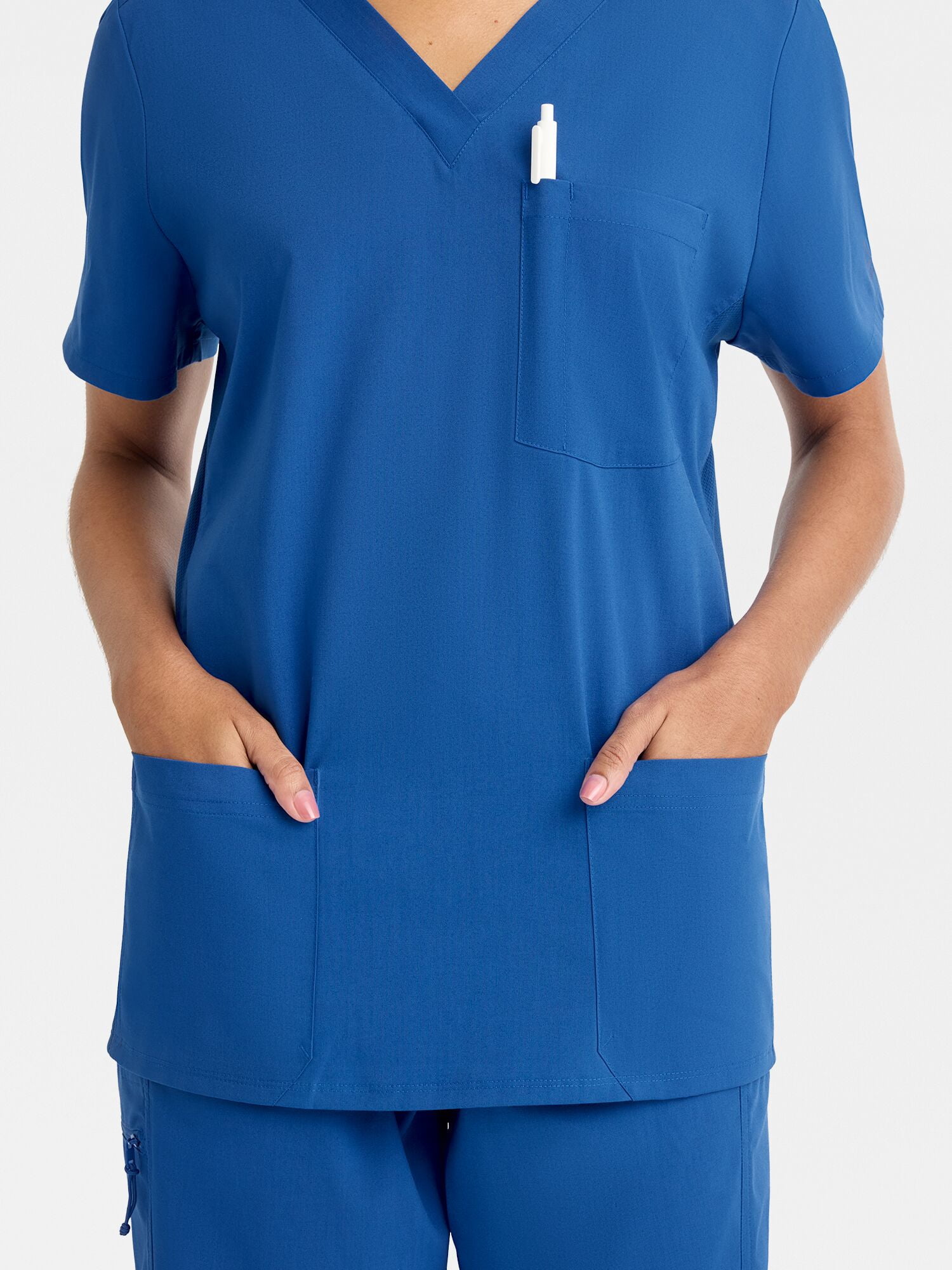 Reebok Women's Tech Comfort 3 Pocket V Neck Scrub Top, 1 Pack, Sizes S - 3XL