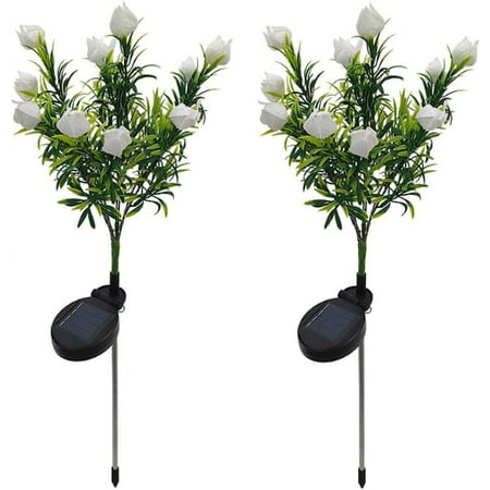 

ZAGHNRENJ Solar Flower Lights Outdoor Decorative IP65 Waterproof Solar Garden Light 2 Pack LED Landscape Light with 42 LEDs for Yard Porch Patio Flowerbed Decor (Multi-Color Light) ABM-1952
