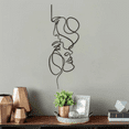 thumbnail image 2 of Metal Wall Art Minimalist Face Lines Wall Hanging Decoration Abstract Iron Wall Sculpture Nordic Decor,B, 2 of 7