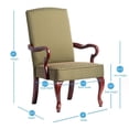 thumbnail image 2 of Maklaine Green Jacquard Fabric Solid Wood Gooseneck Arm Chair, 2 of 7