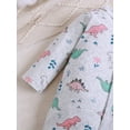 thumbnail image 7 of ATAIKU Infant Baby Girls' Sleep and Play Footed Pajamas Dinosaur One-Piece Sleeper Button Romper Jumpsuit Cotton PJs For Newborn, 7 of 7