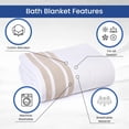 thumbnail image 2 of Linteum Textile Cotton Blended 70x90 in Hospital Bath Blanket,1.75 lb. White-Beige Stripe, 2 of 7