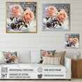 thumbnail image 4 of Designart "Winter Coral Rose Allure" Roses Floater Framed Wall Art Living Room, 4 of 5