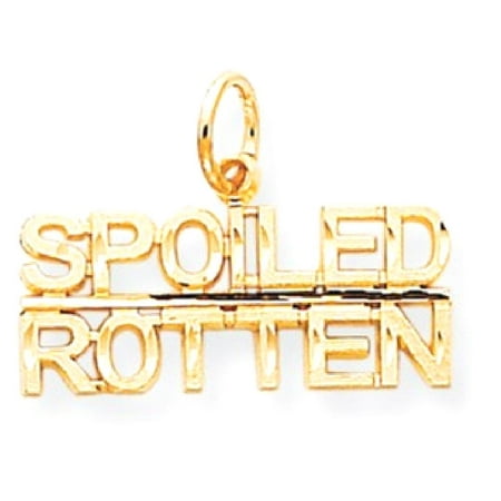 Flower Shaped Gold Set Jewelry - 10kt Yellow Gold Talking Spoiled Rotten Pendant Charm Necklace Fine Jewelry Ideal Gifts For Women Gift Set From Heart