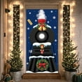 thumbnail image 3 of Black Locomotive Christmas Train Banner Golden Bells Holiday Display Red Bow Christmas Wreath Xmas Backdrop for Christmas Party Holiday Decoration Winter Event, 3 of 9