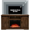 thumbnail image 4 of 59" Farmhouse Fireplace Entertainment Center with Storage Cabinets/Adjustable Shelvesï¼Dark Walnut, TV Stand Fireplace with Sliding Barn Door for TVs up to 65", 4 of 10