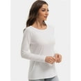 thumbnail image 3 of Womens Long Sleeve Round Neck Shirts Casual Basic Tops Tee Shirts Fall Winter Tops, 3 of 6