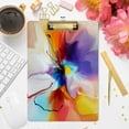 thumbnail image 7 of FMSHPON Abstract Blue Violet Flower Clipboard Hardboard Wood Nursing Clip Board and Pull for Standard A4 Letter 13x9 inches, 7 of 7