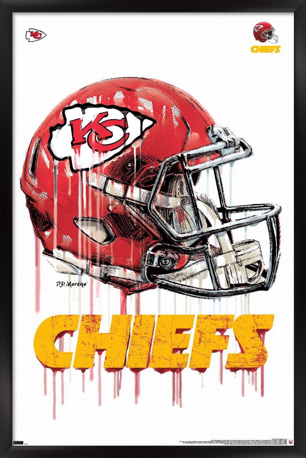 NFL Kansas City Chiefs - Drip Helmet 20 Wall Poster
