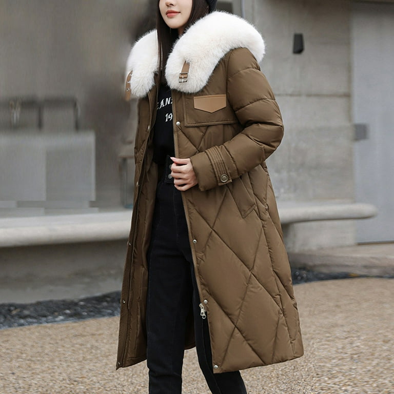 UPPADA Womens Hooded Long Coats Maxi Over Knee Length Long Sleeve