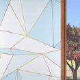 thumbnail image 1 of Static Cling Window Privacy Film Stained lass Window Door Film Frosted Decorative Sticker for Home Office Living Room, Art eometry Pattern, 17.7’’ x 78.7’’ (Light Blue), 1 of 7