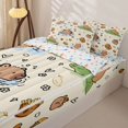 thumbnail image 3 of Homewish Brown Cartoon Capybara Zipper Twin Comforter Sets with Fitted Sheet and 2 Pillowcases,Funny Mouse Zipper Bedding Set For Capybara Lovers,Reversible,4 Pieces, 3 of 7