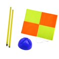 thumbnail image 5 of AMLESO Soccer Corner Flag Football Field Corner Flag Supplies Bright Colors Playing Field Equipment Training Sports Flag for Outdoor 1m pole blue base, 5 of 10