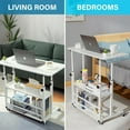 thumbnail image 7 of Adjustable Height Student Computer Desk, Mobile Portable Laptop Table for Home Office, 31.5" Small Spaces Standing Desk with Storage for Bedside Study Work Game on Wheels, 7 of 7