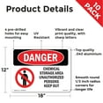 thumbnail image 2 of Chemical Storage Area Keep Out OSHA Danger Aluminum Sign 18 Inch x 12 Inch - 10 Pack, 2 of 8