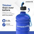 thumbnail image 3 of "HYDRATE Half Gallon Frosted Blue XL Jug Water Bottle - BPA Free, Flip Cap, Gym & Sports Bottle (74 oz), 3 of 7