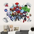 thumbnail image 3 of superhero Breaking Through Wall Sticker Children Boys Captain America Wall Decals Peel and Stickers for Walls Bedroom Living Room Home Décor, 3 of 5