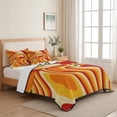 thumbnail image 5 of Twin XL Quilt Set 68''x98'', Orange Yellow Lightweight Summer Bedspread Coverlet Set with 2 Pillow Shams, Modern Ombre Abstract Aesthetic Art Breathable All Season Quilt Bedding for Dorm/Guest Room, 5 of 9