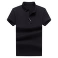thumbnail image 1 of adviicd Polos pour Hommes Manches Courtes Coupe Classique Col Double Bordé Noir,L, 1 of 2