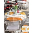 thumbnail image 4 of Outdoor Tablecloth with Umbrella Hole and Zipper, Thanksgiving Fall Round Table Cloth 54 Inch Waterproof Tablecloth, Orange White Pumpkin Eucalyptus Leaves Picnic Table Cover for Patio Camping, 4 of 7