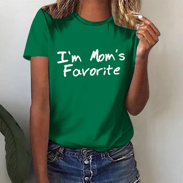 Yourumao T-Shirts Graphiques pour Femmes, Imprimé Lettres, Manches Courtes, Col Rond, Basiques, Été, Doux, Sorties