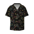 thumbnail image 3 of Goofa Colorful Game Controller Printed Men's Casual Short-sleeved Shirt,Lightweight Breathable Button-down,Summer Casual men's top,Versatile Fashion shirt-XX-Large, 3 of 7