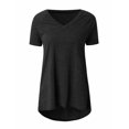 thumbnail image 2 of Jinqian T-shirt Manches Courtes Femme Grande Taille Tops Casual V Tunique Col Rond Chemisier, 2 of 3