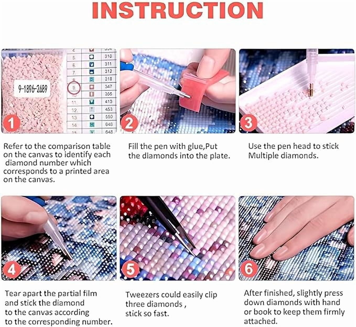 4 Pack Diamond Painting Kits for Adults, 5D Princess Diamond Art for Beginners, Full Drill Gem Dots for Home Wall Decor 12x16inch