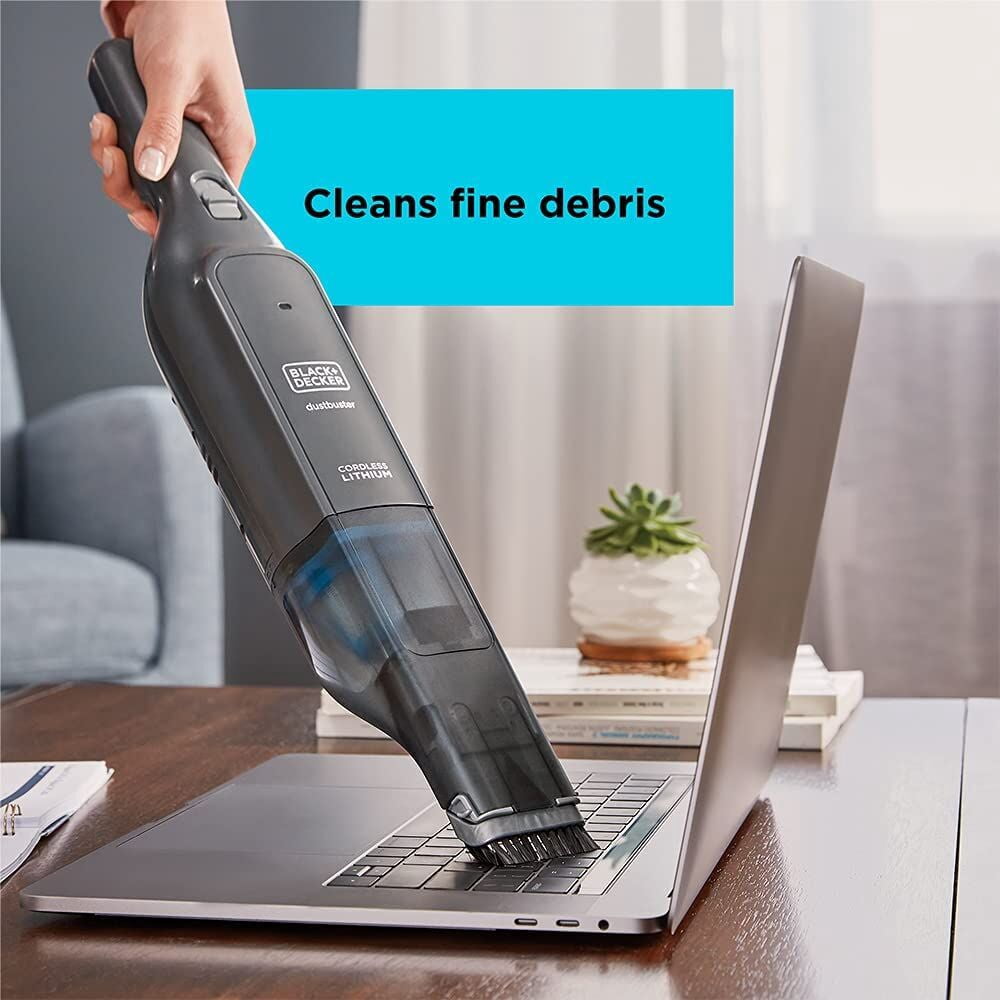 BLACK+DECKER 12V MAX* Dustbuster Cordless Hand Vacuum AdvancedClean with Charger, Filter and Brush Crevice Tool, HLVC320J01
