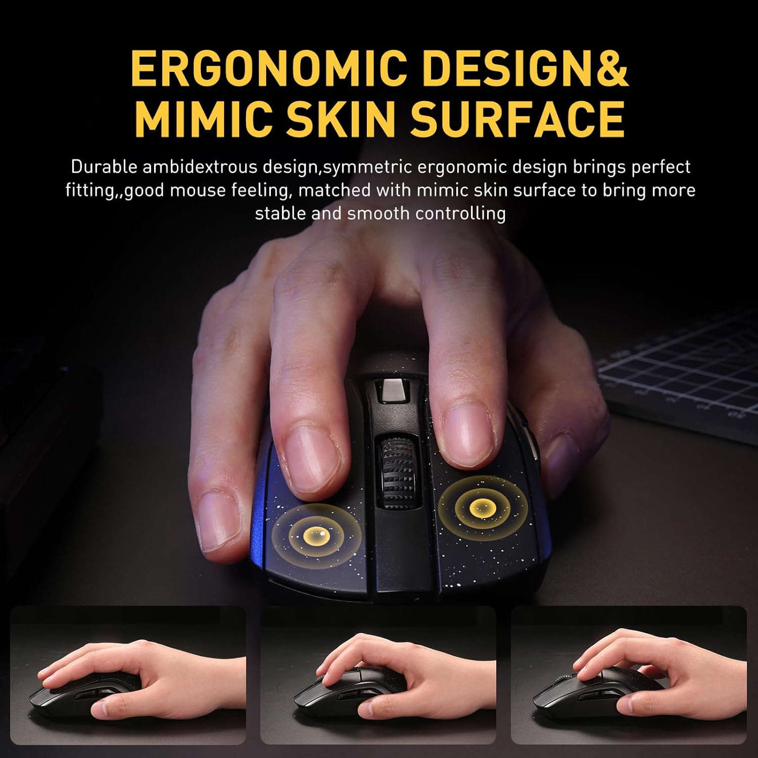 DAREU A950 Wireless Gaming Mouse with RGB Charging Dock,88g Lightweight Programmable Tri-Mode Wireless Mouse Gaming, Up to 12K DPI,1000Hz,120Hrs Playtime with RGB Backlit, Great for PC, Mac