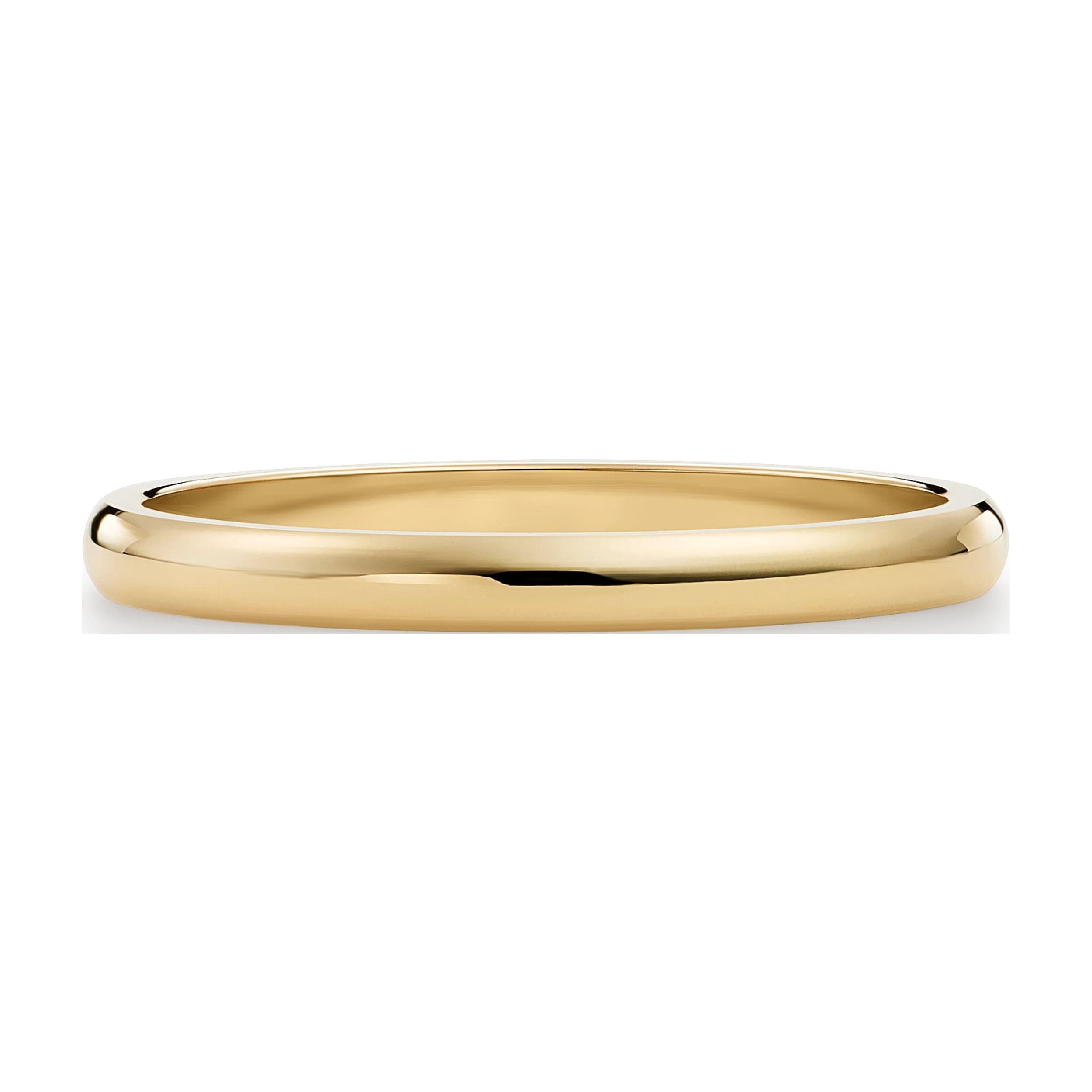 Women's 14K Yellow Gold 2mm Thin Traditional Classic Plain Wedding Band Ring Size 10