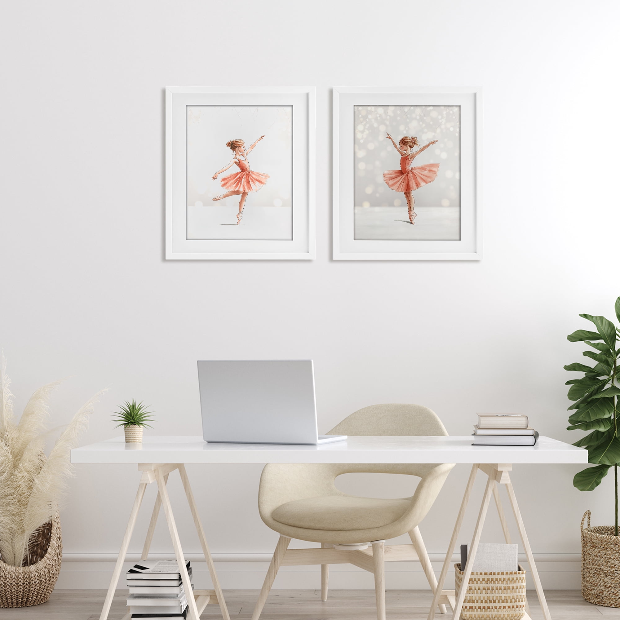 Stupell Industries Dancers In The Light 2 Piece White Framed Print Under Glass Set, design by Christine Simpson Art