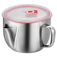 thumbnail image 1 of Tazón de fideos ramen de acero inoxidable, olla para fideos, recipiente para almacenar alimentos, inducción con pico filtrante, 1 of 9