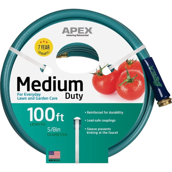 Teknor Apex Apex, 8535-100, Medium Duty Garden Hose, 5/8-Inch by 100 Feet — Garden & Landscape Use, Standard Connection