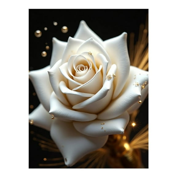 Diamond Art Kit for Adults, Rose White Print No.237 Diamond Painting for Adults Beginners, 5D DIY Diamond Art Painting Kits, Colorful Diamond Painting Craft for Home Decor 12x16