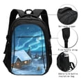 thumbnail image 3 of Balery Mountain Cottage In Snow Mochila con carga USB para hombre y mujer - Mochila impermeable y antirrobo para laptop con puerto USB para viajes, trabajo, 3 of 7