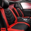 thumbnail image 4 of 5-Seat Universal PU Leather Cushions Luxury Protectors Auto Seat Covers Red & Black, 4 of 7