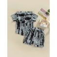 thumbnail image 4 of Arvbitana Toddler Baby Boys Tie-dyed Outfits Short Sleeve Hooded Pullover + Drawstring Shorts Summer Contrast Color Tracksuit Shorts Set 2Pcs 12M-5T, 4 of 8