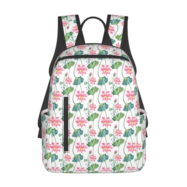 Vsdgher Lotus Flower Pattern Travel Laptop Backpack,Lightweight Backpack Travel Hiking Daypack Backpack Work Bag for Men Women