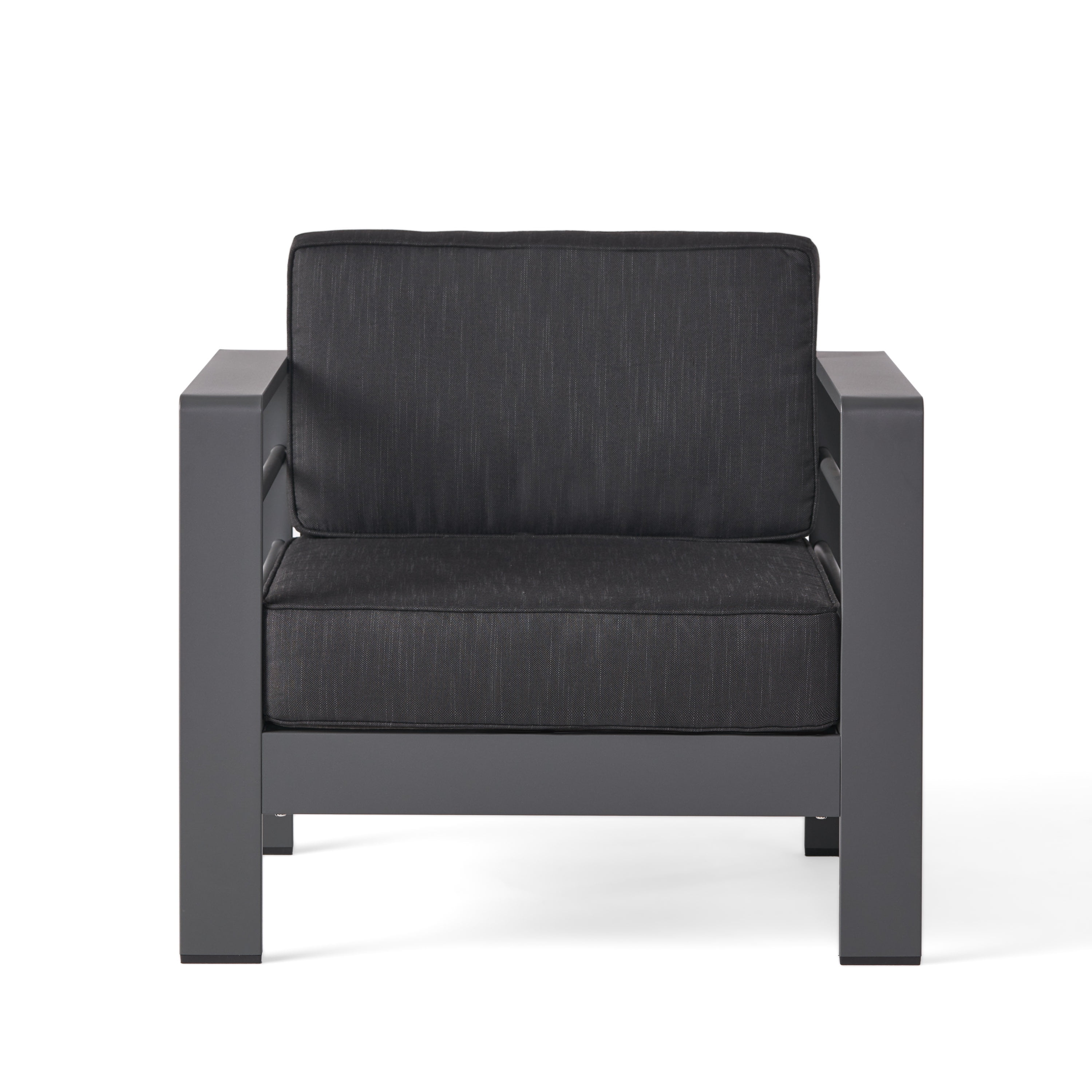 Miller Aluminum Indoor/Outdoor Club Chair, Gray and Dark Gray