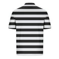 thumbnail image 4 of Zylanna Men's Polo Shirts, Short Sleeve Fashionable Striped Turndown Collar Tee Shirts for Man Black Size 3XL, 4 of 5