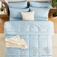 thumbnail image 2 of Queen Comforter Set, Grey 7 Pieces Bed in a Bag All Season Bedding, with Stitch Quilted Comforter Flat Sheet Fitted Sheet Pillowcases, 2 of 9
