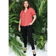 thumbnail image 5 of Ellos Women's Contrast Button-Front Blouse Shirt, 5 of 5