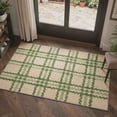 thumbnail image 4 of 5x7 Area Rugs for Living Room Machine Washable Non Slip Low Pile Indoor Rugs, Print Pattern Light Weight Throw Rug for Bedroom, Scallop Plaid, Sage Beige, 4 of 5