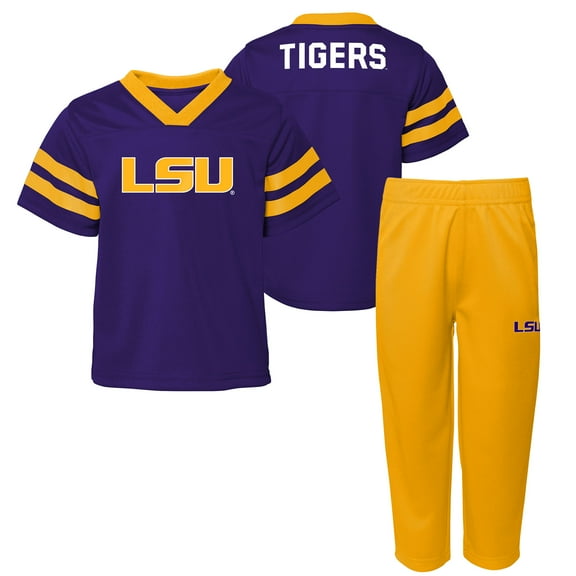Toddler Outerstuff Purple/Gold LSU Tigers Red Zone Two-Piece V-Neck Top and Pants Set