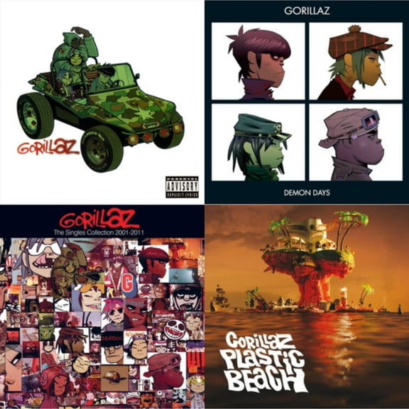 Demon Days & Plastic Beach & Singles Collection 2001 -  2011 & Gorillaz [CD Bundle]